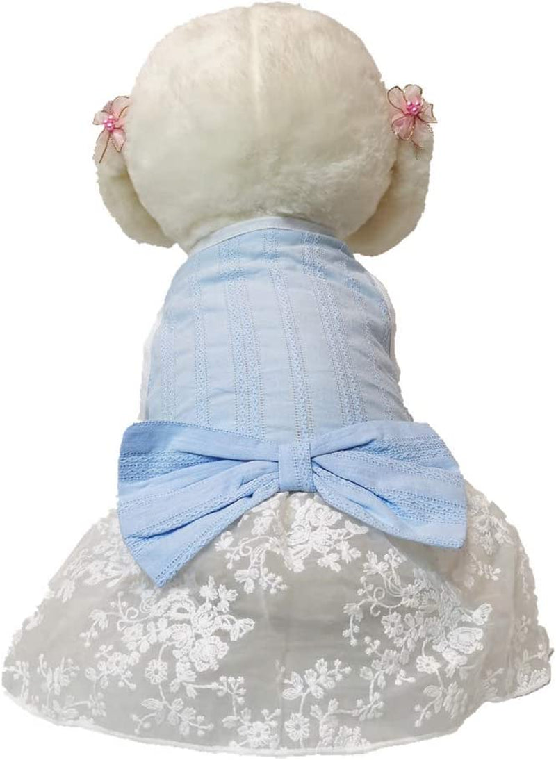 Wolyepor Puppy Cotton Dog Princess Dress Doggy Costume Tutu Apparel Dog Skirt (Small, Pink) Animals & Pet Supplies > Pet Supplies > Dog Supplies > Dog Apparel Wolyepor White Blue Large 