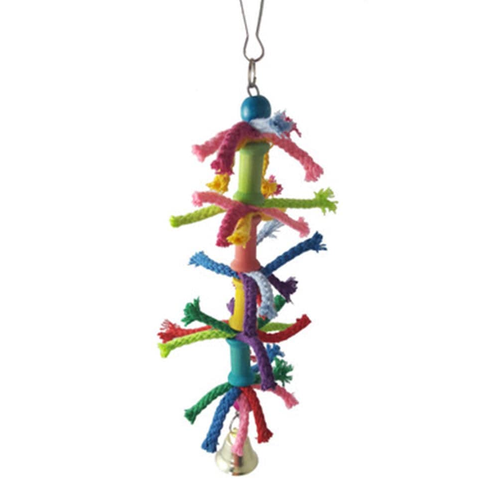 8Pcs Bird Parrot Toys, Natural Wood Bird Swing Climbing Chewing Standing Hanging Perch Hammock Rope Ladder Bell Bird Cage Toys for Budgerigar, Parakeet, Animals & Pet Supplies > Pet Supplies > Bird Supplies > Bird Ladders & Perches Heopbird   