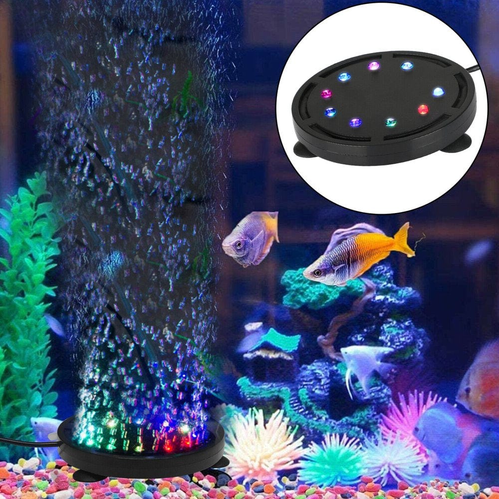 9 Leds Aquarium Bubble Light, Submersible Fish Tank LED Air Bubbler Light Air Bubble Stone Lamp for Turtle Fish Tank Decoration, 10.5Cm Animals & Pet Supplies > Pet Supplies > Fish Supplies > Aquarium Lighting Hmount Deeroll   
