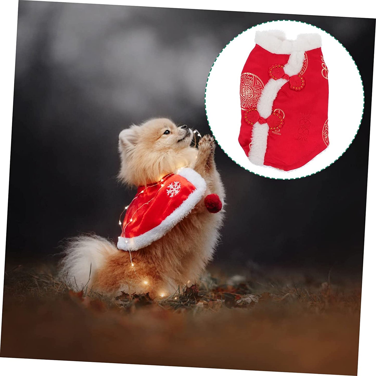 LIFKICH 2 Pcs Pet Suit Cotton Coat Winter Sets for Women Heating Jacket for Women Warming Vest Winter Pet Clothes Pet New Year Cheongsam Dog Lady Coat Dog Vest Pet Dog Garment Dress Animals & Pet Supplies > Pet Supplies > Dog Supplies > Dog Apparel LIFKICH   