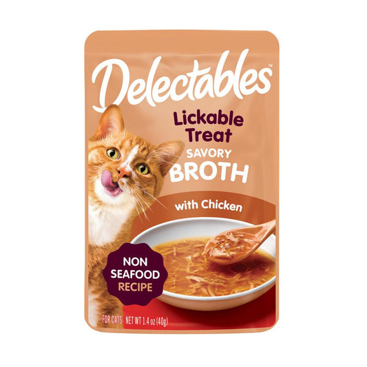 Hartz Delectables Savory Broths Lickable Wet Cat Treats - Non-Seafood Chicken, 1.4Oz, One Pouch Animals & Pet Supplies > Pet Supplies > Cat Supplies > Cat Treats Hartz Mountain Corp.   