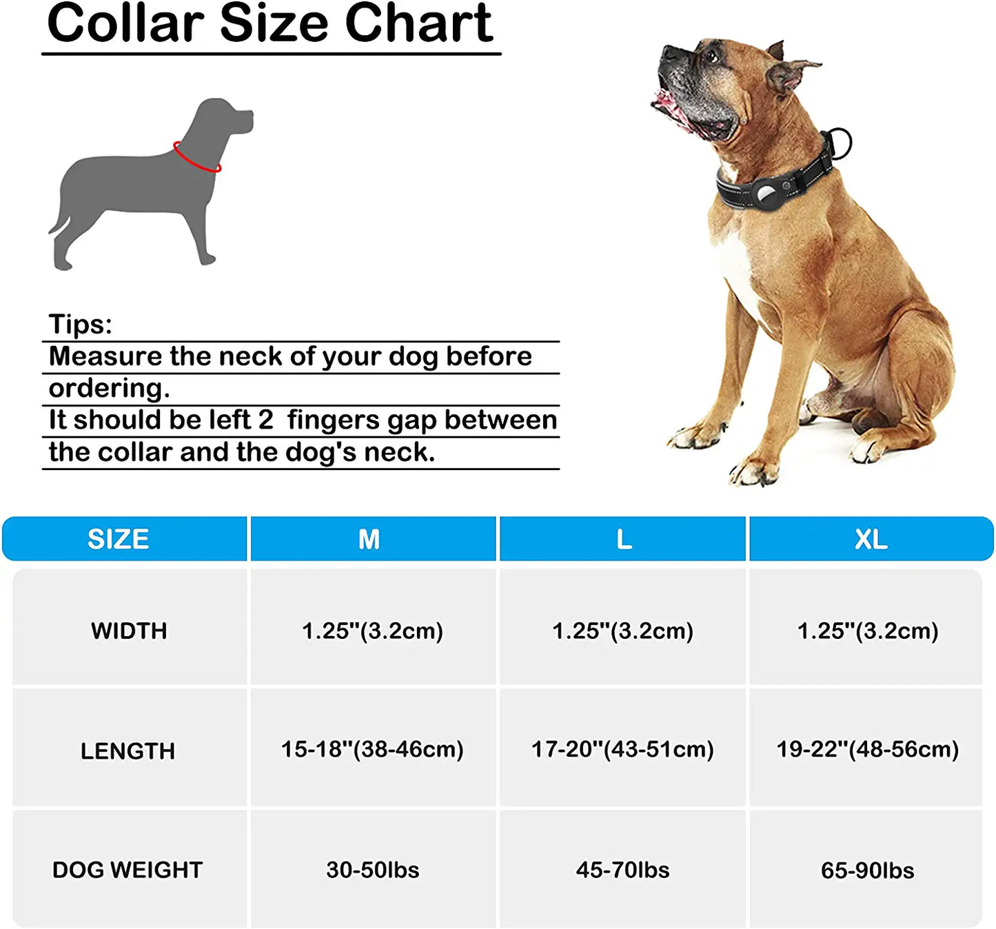 Airtag Dog Collar, PETNANNY Reflective Dog Collar with Airtag Holder Case, Padded Heavy Duty Dog Collar for Airtag, Adjustable Air Tag Pet Collar for Medium Large Dogs (Black, XL(19-22")) Electronics > GPS Accessories > GPS Cases PETNANNY   