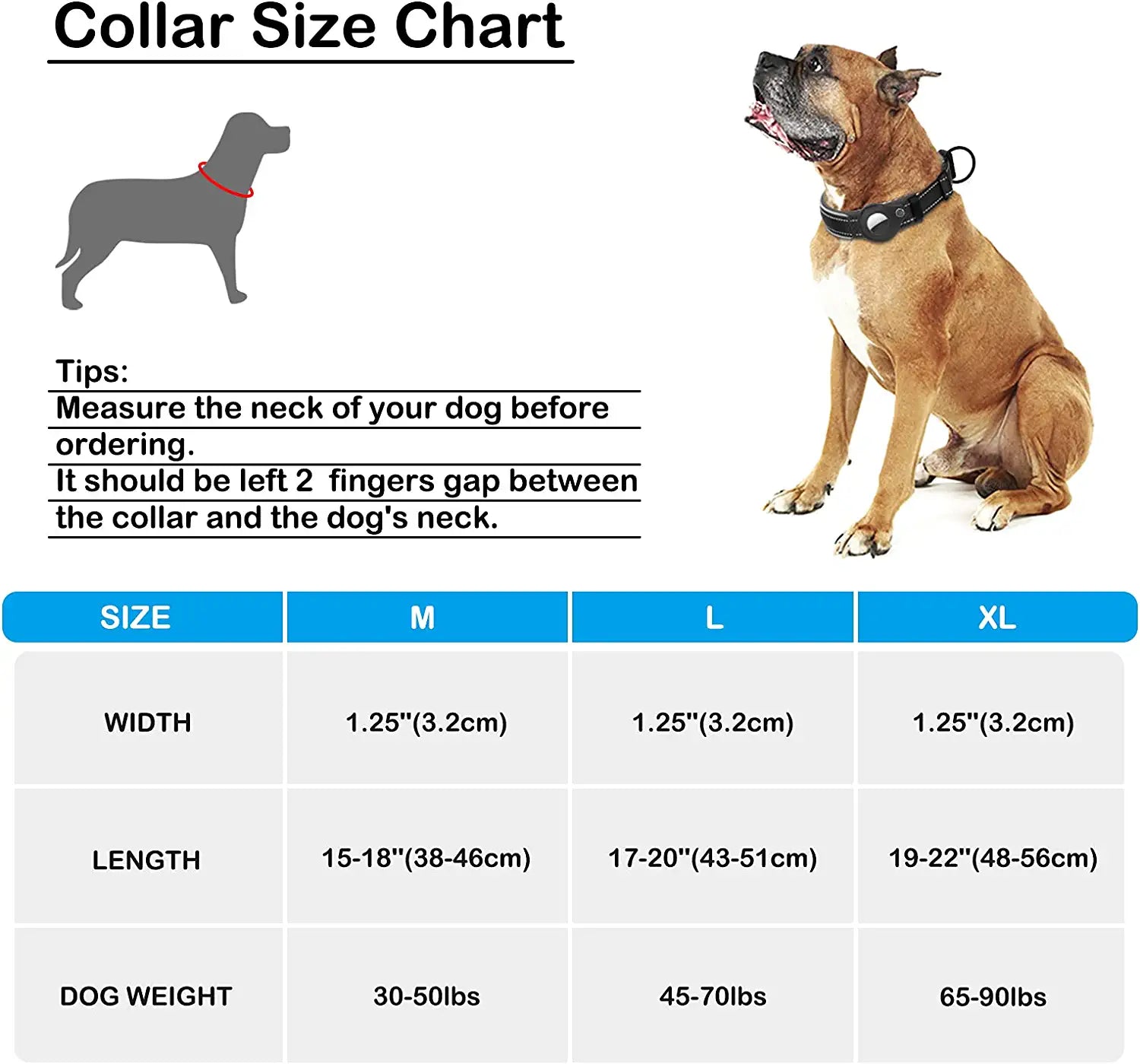 Airtag Dog Collar, PETNANNY Reflective Dog Collar with Airtag Holder Case, Padded Heavy Duty Dog Collar for Airtag, Adjustable Air Tag Pet Collar for Medium Large Dogs (Black, XL(19-22")) Electronics > GPS Accessories > GPS Cases PETNANNY   