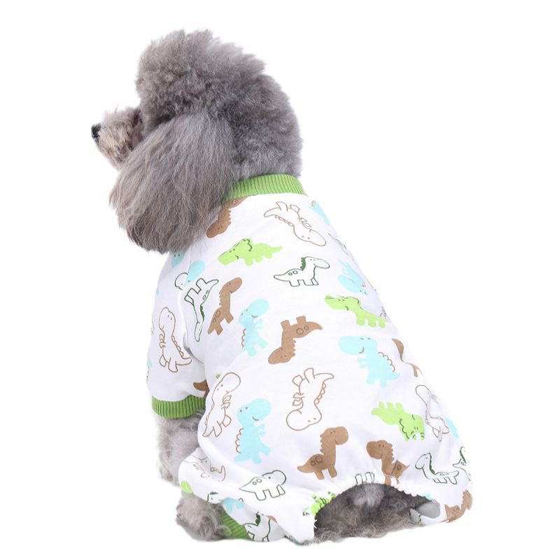 Dog Cotton Pajamas Sleepwear Small Dog Soft Clothes Pet Jumpsuit Coat Apparel Animals & Pet Supplies > Pet Supplies > Dog Supplies > Dog Apparel Esho XS Green 