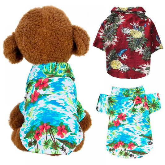 Hawaiian Dog Shirt Summer Breathable Pet Clothes Dog Sweatshirts Cool Coconut Tree Pineapple Beach Dog Shirts for Small Medium Large Dog Cat Boy Girl Cute Dog Polo Apparel Animals & Pet Supplies > Pet Supplies > Dog Supplies > Dog Apparel Stibadium XXL Blue 