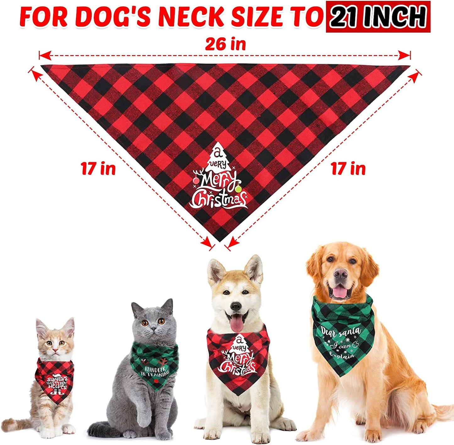 COLUANS Dog Bandanas Christmas Bandanas Dog Christmas Stocking Bandanas Classic Triangle Xmas Thanksgivng Pet Scarf Bibs Kerchief Holiday Birthday Decoration for Small to Large Puppy Dogs Cats Animals & Pet Supplies > Pet Supplies > Dog Supplies > Dog Apparel COLUANS   