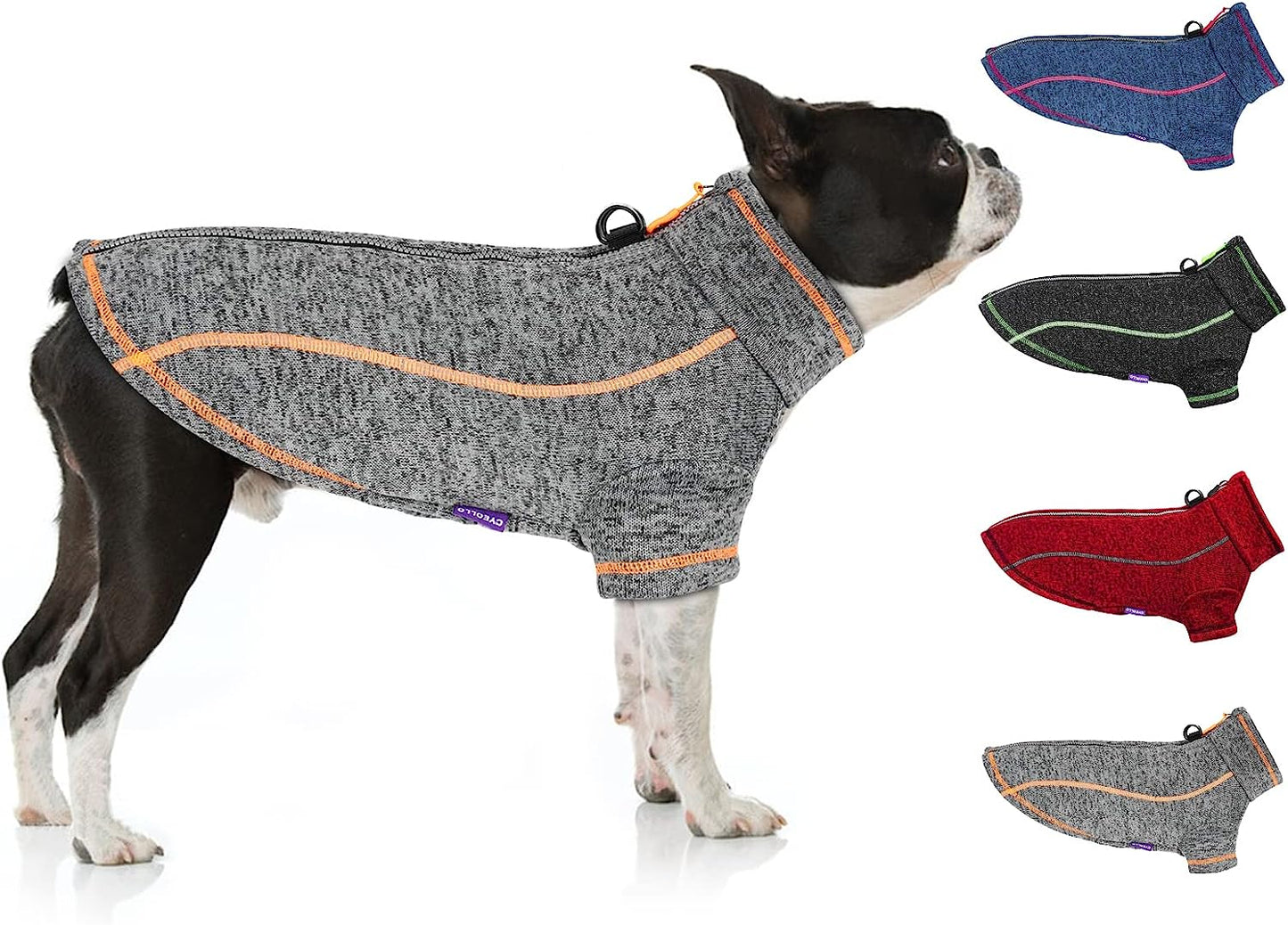 Cyeollo Dog Fleece Jacket Step in Reflective Dog Coats with D Ring Zipper up Dog Clothes Sweaters for Small Dogs Grey Animals & Pet Supplies > Pet Supplies > Dog Supplies > Dog Apparel cyeollo Grey S-Chest (13"-15") 