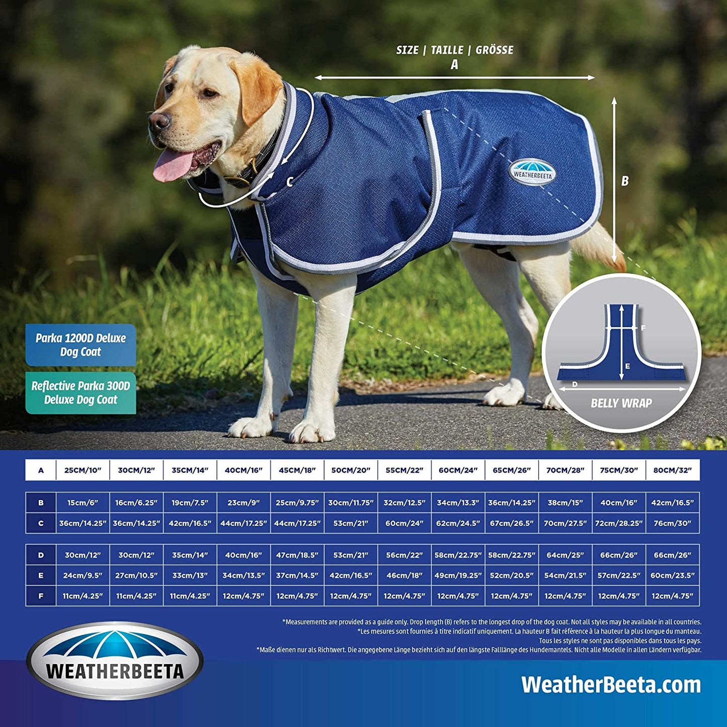 Weatherbeeta Comfitec Parka 1200D Deluxe Dog Coat - Navy/Grey/White - 12" Animals & Pet Supplies > Pet Supplies > Dog Supplies > Dog Apparel Weatherbeeta USA Inc.   