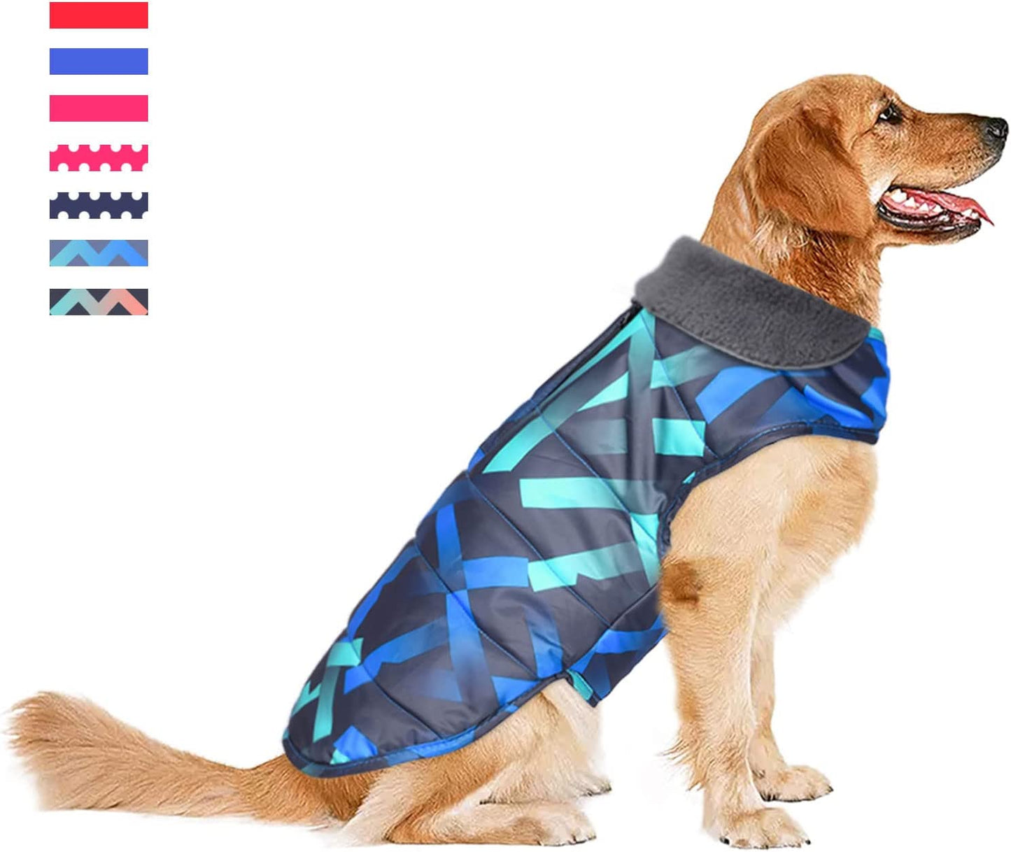 Waterproof Dog Coat, Christmas Dog Jacket for Cold Weather, Warm Reflective Dog Winter Appreal, Windproof Comfy Pet Vest for Small Medium Extra Large Dogs Pets Boy (Blue, XS) Animals & Pet Supplies > Pet Supplies > Dog Supplies > Dog Apparel Petglad Blue & Grey XS(Chest Girth:8.7-12.6") 