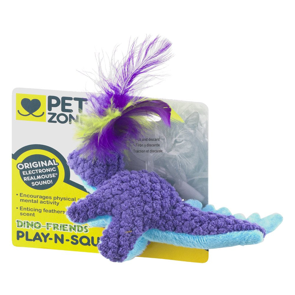 Pet Zone Dino-Friends Play-N-Squeak Interactive Cat Toy for Indoor Cats (Interactive Cat Toy, Catnip Toy, Catnip Toys for Cats, Real Mouse Electronic Sound, Catnip, Cat Toys) Animals & Pet Supplies > Pet Supplies > Cat Supplies > Cat Toys Generic   