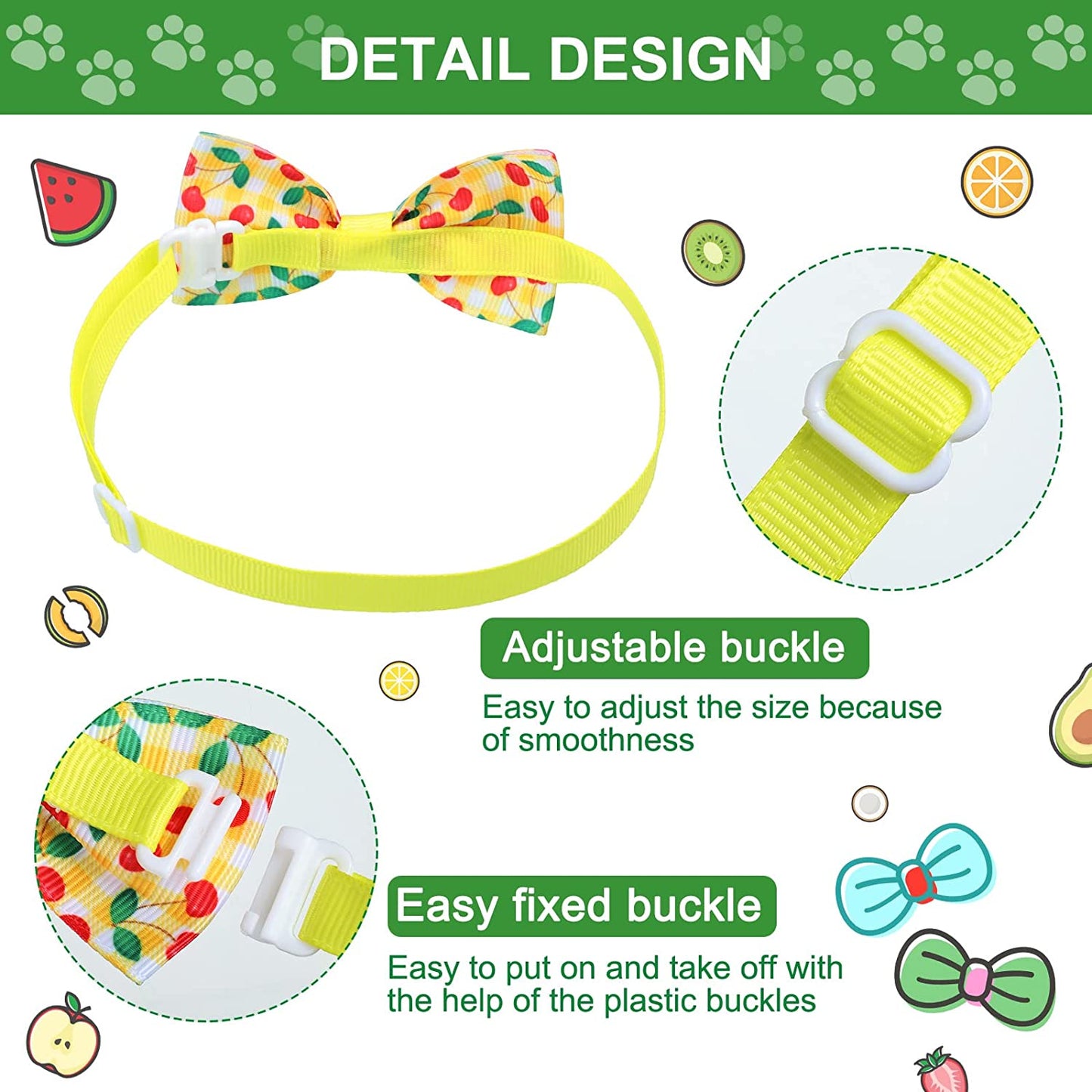 80 Pieces Summer Dog Bow Ties Dog Grooming Bows Adjustable Dog Neck Ties for Pet Includes 40 Dog Neckties and 40 Dog Bow Ties, Small Dog Bows Summer Dog Bow Tie for Dogs Cats Puppy (Cute Style) Animals & Pet Supplies > Pet Supplies > Dog Supplies > Dog Apparel Kajaia   