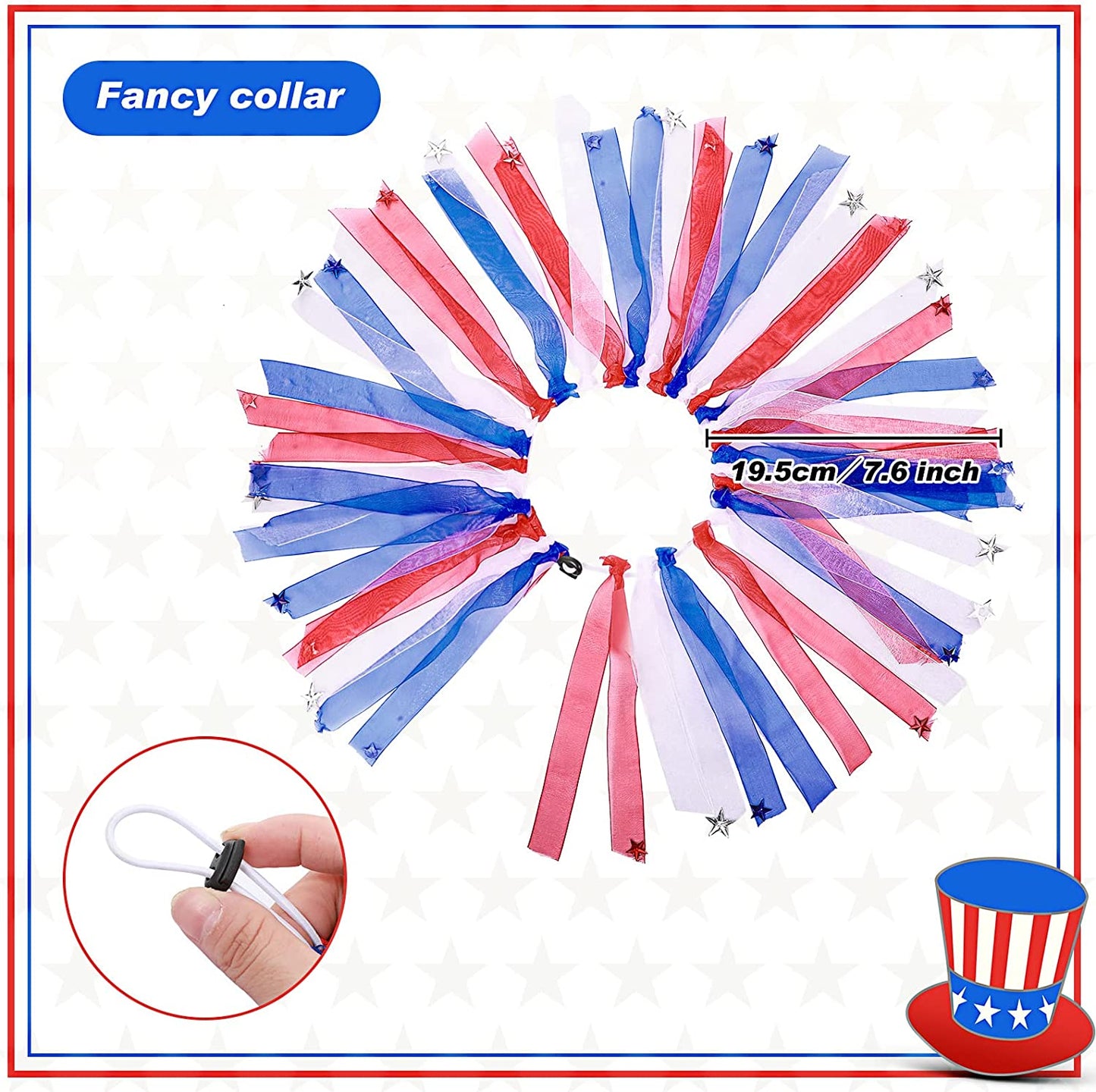 4 Pcs Labor Day Pet Costume Independence Day Dog Costume Accessories, Red Blue and White Tutu Skirt Fancy Collar American Flag Dog Sunglasses Bowtie Hat for Dogs Kitty Patriotic Party Animals & Pet Supplies > Pet Supplies > Dog Supplies > Dog Apparel Tallew   