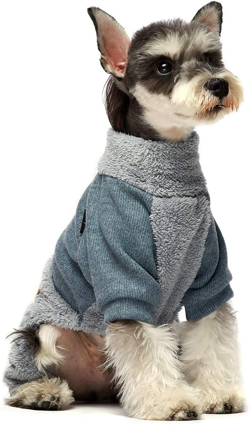 Fitwarm Turtleneck Knitted Dog Clothes Winter Outfits Pet Jumpsuits Cat Sweaters Blue Small Animals & Pet Supplies > Pet Supplies > Dog Supplies > Dog Apparel Fitwarm   