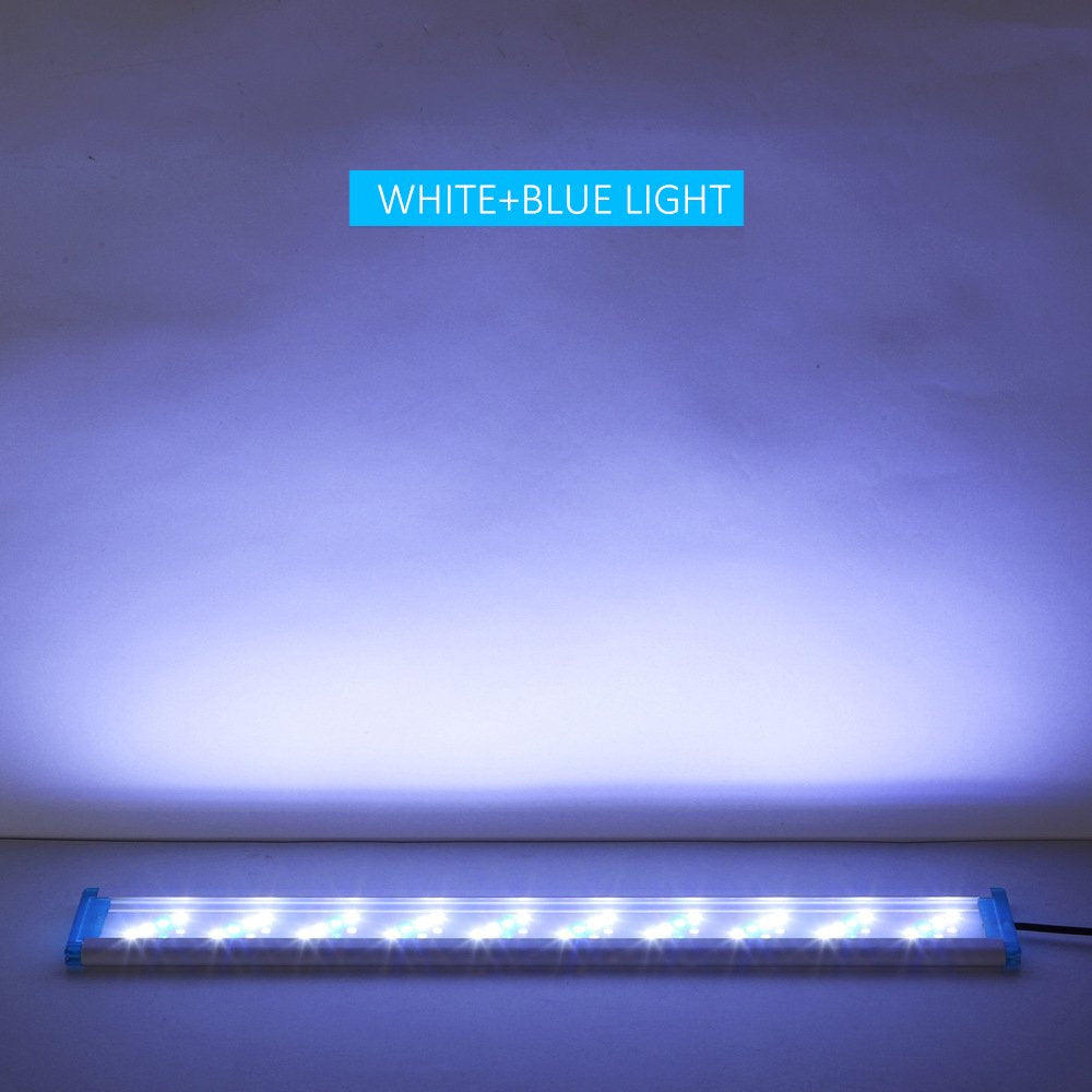 Aquarium LED Light 38Cm/14.96In Fish Tank Light 5.12In Extendable Brackets White Blue Leds for Freshwater Planted Tanks Animals & Pet Supplies > Pet Supplies > Fish Supplies > Aquarium Lighting Lixada   