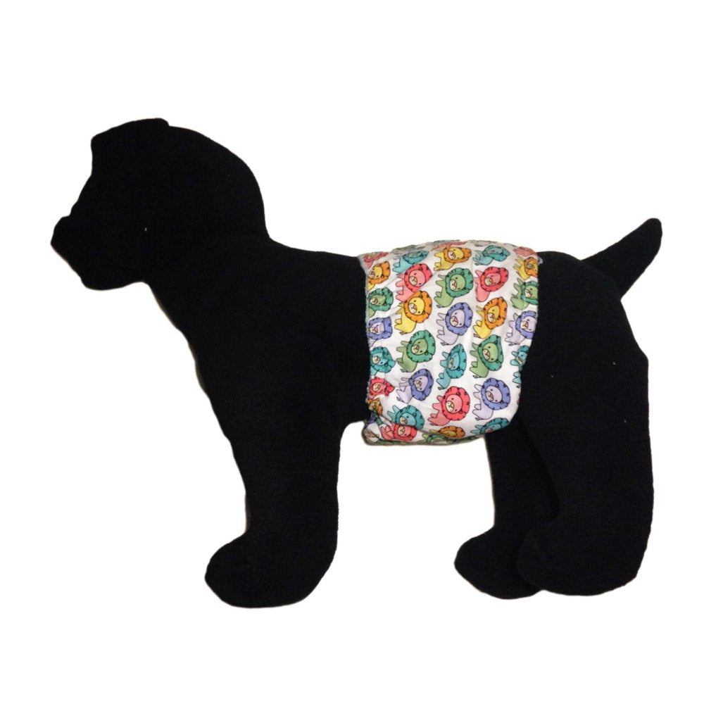 Barkertime Happy Lions on White Washable Dog Belly Band Male Wrap - Made in USA Animals & Pet Supplies > Pet Supplies > Dog Supplies > Dog Diaper Pads & Liners Barkertime   