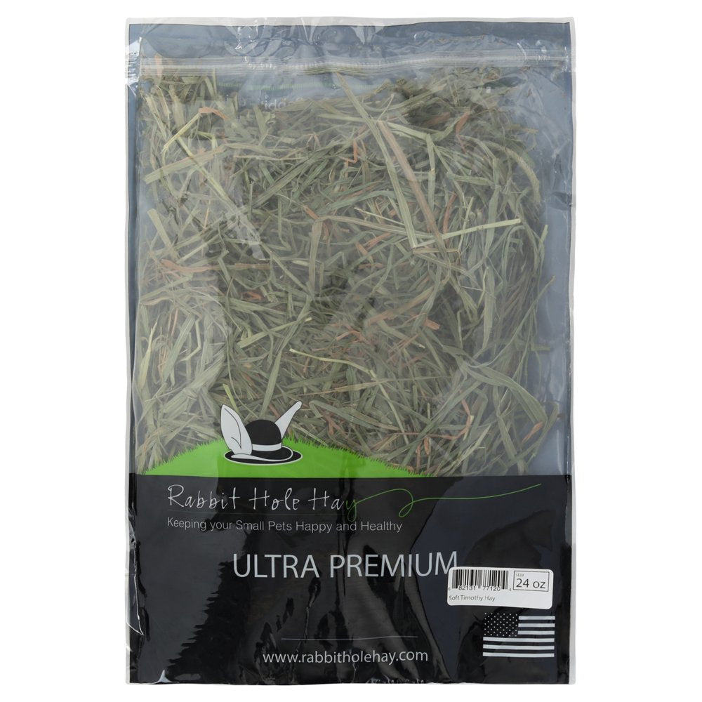 Rabbit Hole Hay, Ultra Premium Soft Timothy Hay; 24Oz Bag Animals & Pet Supplies > Pet Supplies > Small Animal Supplies > Small Animal Food Rabbit Hole Hay   