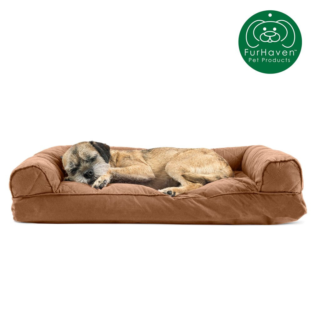 Furhaven Pet Products | Quilted Pillow Sofa Pet Bed for Dogs & Cats, Navy, Medium Animals & Pet Supplies > Pet Supplies > Cat Supplies > Cat Beds FurHaven Pet Products M Toasted Brown 