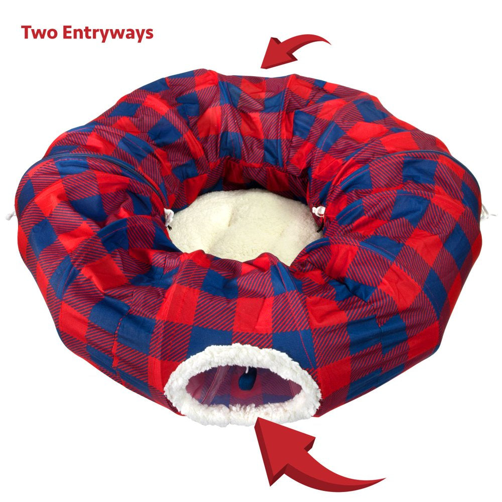 Kitty City Large Plaid Cat Tunnel Bed, Cat Toy - for Cat and Kitten Animals & Pet Supplies > Pet Supplies > Cat Supplies > Cat Beds Sport Pet   