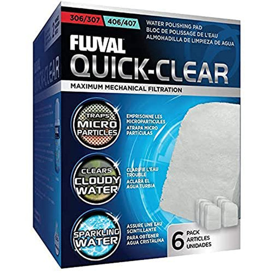 Fluval Quick-Clear Water Polishing Pads, Mechanical Filter Media for Aquariums, 6-Pack, A244A1 Animals & Pet Supplies > Pet Supplies > Fish Supplies > Aquarium Filters Fluval   