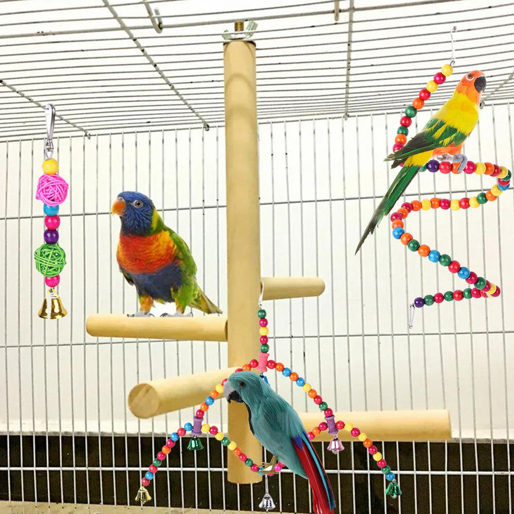 Pakewalm Colorful Bird Toys Pet Birds Chew Toy 14Pcs Swing Standing Chewing Toys for Small Parrots Parakeet Love Birds Finches Parakeet Cage Accessories Welcoming Animals & Pet Supplies > Pet Supplies > Bird Supplies > Bird Cage Accessories Pakewalm   