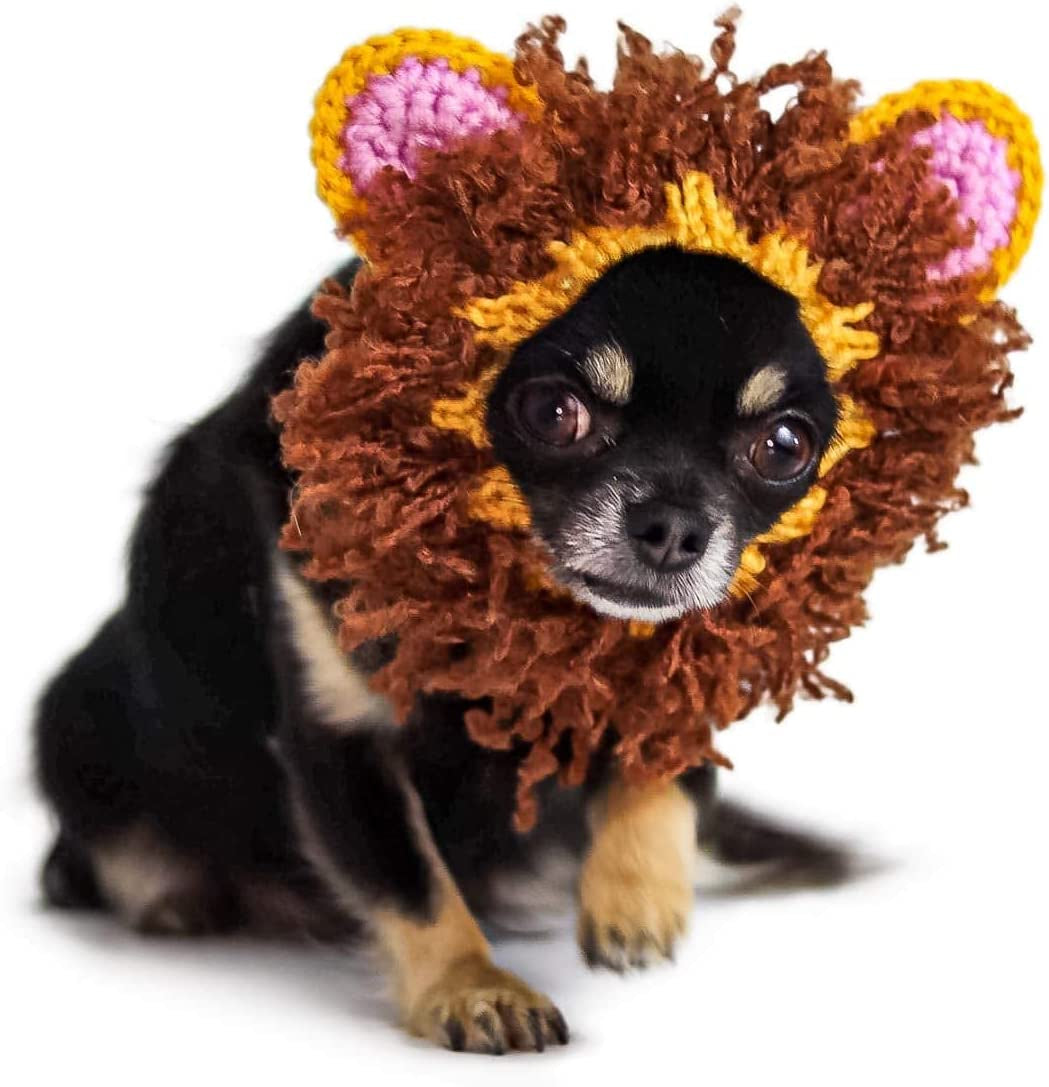 Zoo Snoods Lion Mane Costume for Dogs, Large - Warm No Flap Ear Wrap Hood for Pets, Dog Outfit for Winters, Halloween, Christmas & New Year, Soft Yarn Ear Covers Animals & Pet Supplies > Pet Supplies > Dog Supplies > Dog Apparel Zoo Snoods   