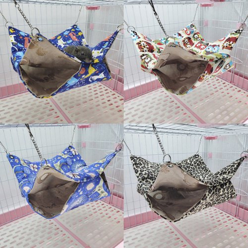 Visland Small Animal Hammock Pet Cage Accessories Hamster Swing Bed Siesta Bag Double Sugar Glider Hammock Rats Ferret Squirrel Guinea Pig Hiding Place Warm Bed Animals & Pet Supplies > Pet Supplies > Small Animal Supplies > Small Animal Bedding Visland Style#B  