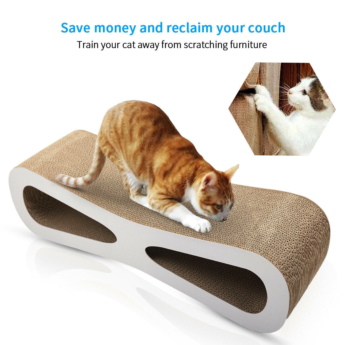 Veryke Cat Scratching Pads, Cat Scratcher Cardboard Lounger Curved Shape Furniture Play Rest Sleep Cardboard with Catnip Toys Animals & Pet Supplies > Pet Supplies > Cat Supplies > Cat Furniture Veryke   