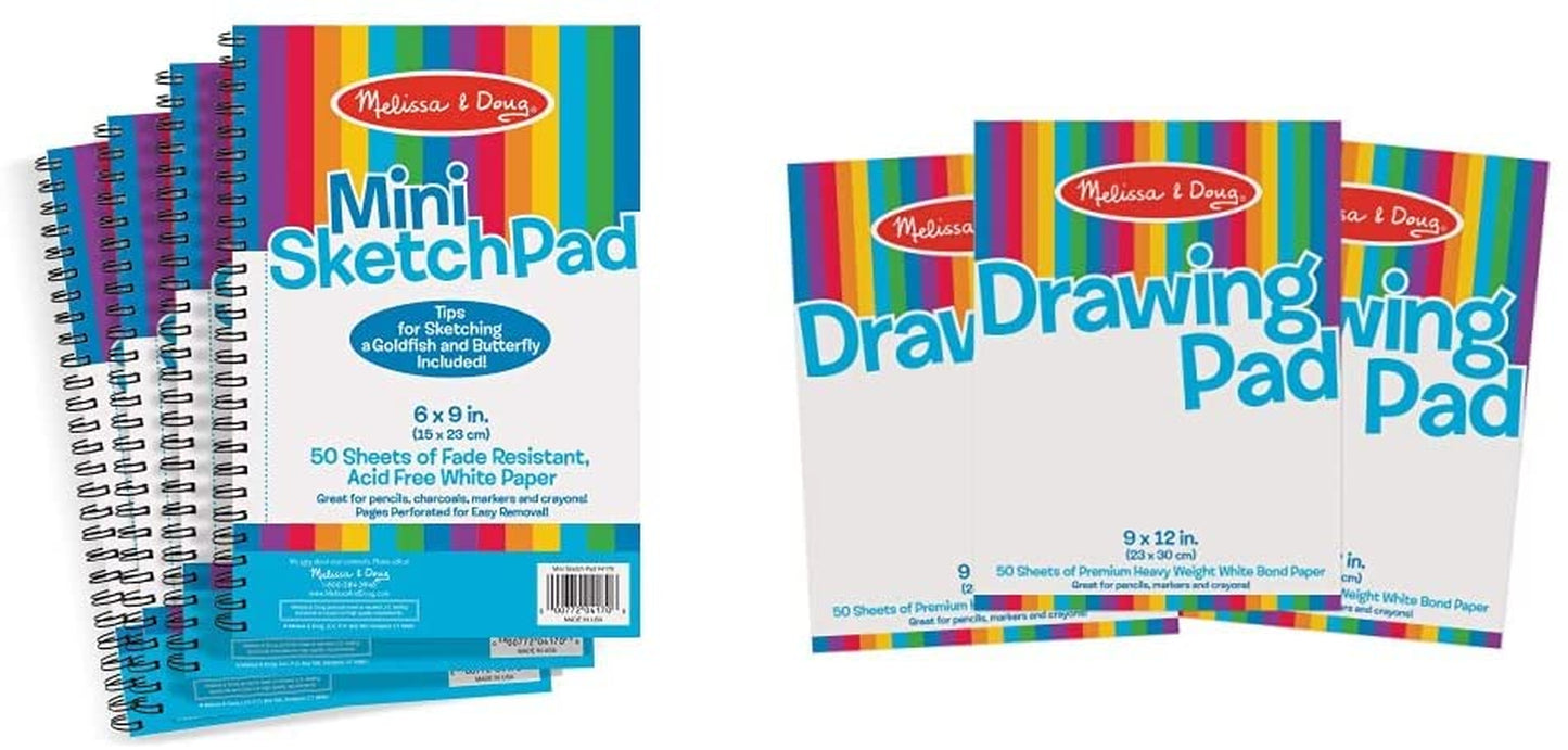 Melissa & Doug Mini-Sketch Spiral-Bound Pad (6 X 9 Inches) - 4-Pack - Sketch Book for Kids, Kids Drawing Paper, Drawing and Coloring Pads for Kids, Kids Art Supplies Animals & Pet Supplies > Pet Supplies > Dog Supplies > Dog Apparel Melissa and Doug Pad + Pad, 3-Pack  