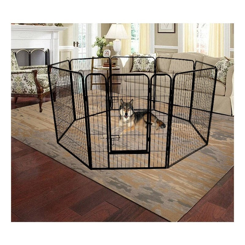 CRO Decor Large Indoor Metal Puppy Dog Run Fence / Iron Pet Dog Playpen Animals & Pet Supplies > Pet Supplies > Dog Supplies > Dog Kennels & Runs CRO Decor   