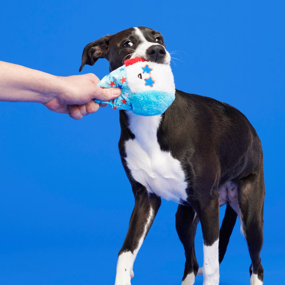 BARK Liberty Cone - Yankee Doodle Dog Toy, Packed with Fluff & Super Soft Fuzz, XS-M Dogs Animals & Pet Supplies > Pet Supplies > Dog Supplies > Dog Toys BARK   