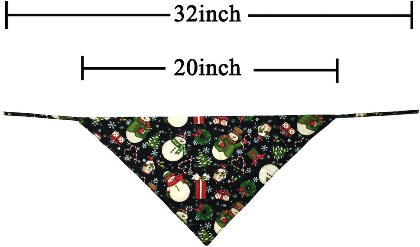 2 Pack Christmas Dog Bandana Reversible Triangle Bibs Scarf Accessories for Dogs Cats Pets Animals Animals & Pet Supplies > Pet Supplies > Dog Supplies > Dog Apparel KZHAREEN   