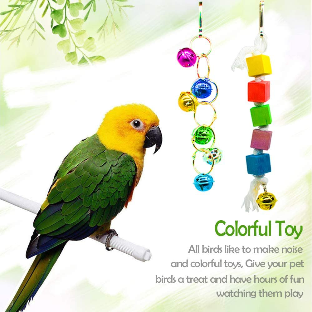 Hommtina 7 Pack Bird Parrot Toys, Colorful Bird Chewing Toys Swing Toy Hanging Toy Bird Cage Toys or Small Parakeets Cockatiels, Conures, Macaws, Parrots, Love Birds, Finches Animals & Pet Supplies > Pet Supplies > Bird Supplies > Bird Toys Hommtina   