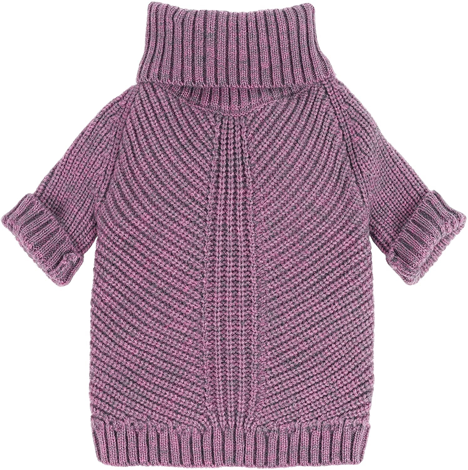 Fitwarm Dog Turtleneck Sweater, Thermal Knitted Pet Coat, Dog Winter Clothes for Small Dogs, Cat Apparel, Heather Grey, Small Animals & Pet Supplies > Pet Supplies > Dog Supplies > Dog Apparel Fitwarm Purple XS 