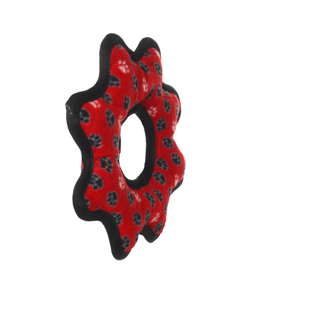 Tuffy Ultimate Gear Ring Red Paw, Durable Squeaky Dog Toy