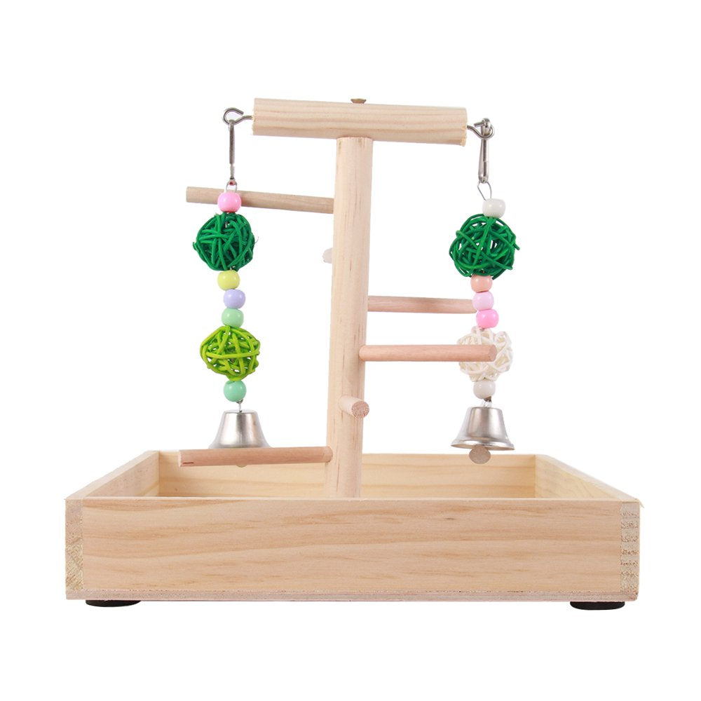 Frcolor Stand Play Parrot Bird Macaw Cockatiel Exercise Gym Playstand Toys Wood Perch Training Playground Budgie Playpen