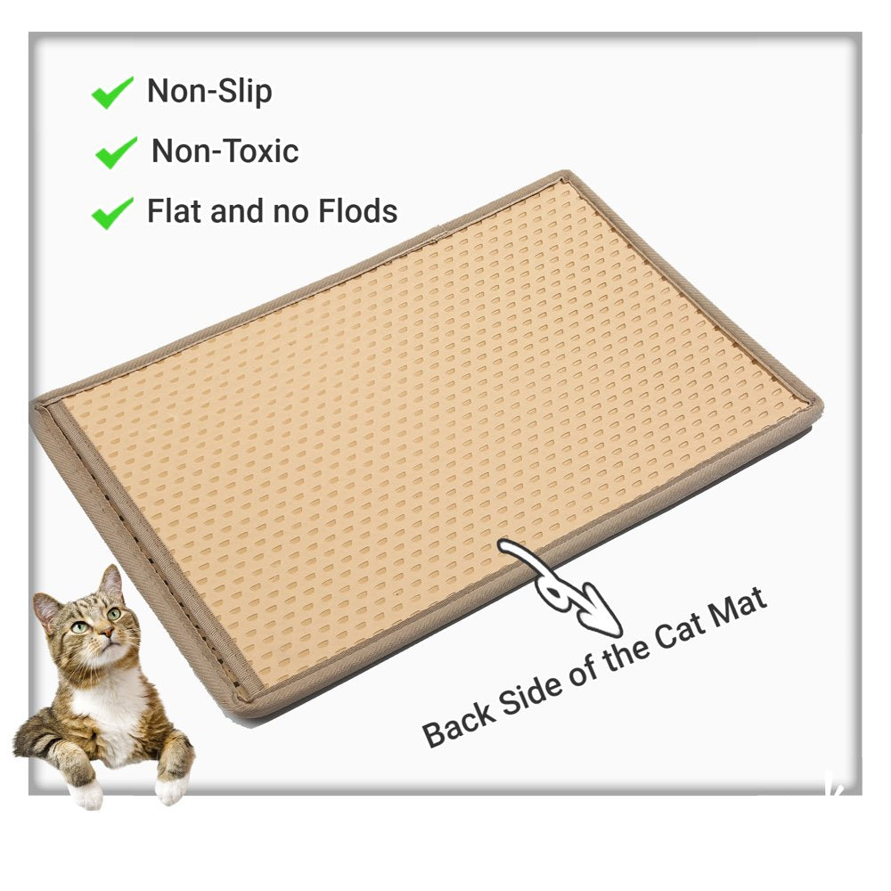 Cat Litter Mat, Kitty Litter Trapping Mat, Rice Shape Double Layer Mats, No Phthalate, Urine Waterproof, Scatter Control, Catcher Litter Tray Box Rug Carpet, Yellow Animals & Pet Supplies > Pet Supplies > Cat Supplies > Cat Litter Box Mats Hiteenyian 21" x 14" x 0.5" Yellow 