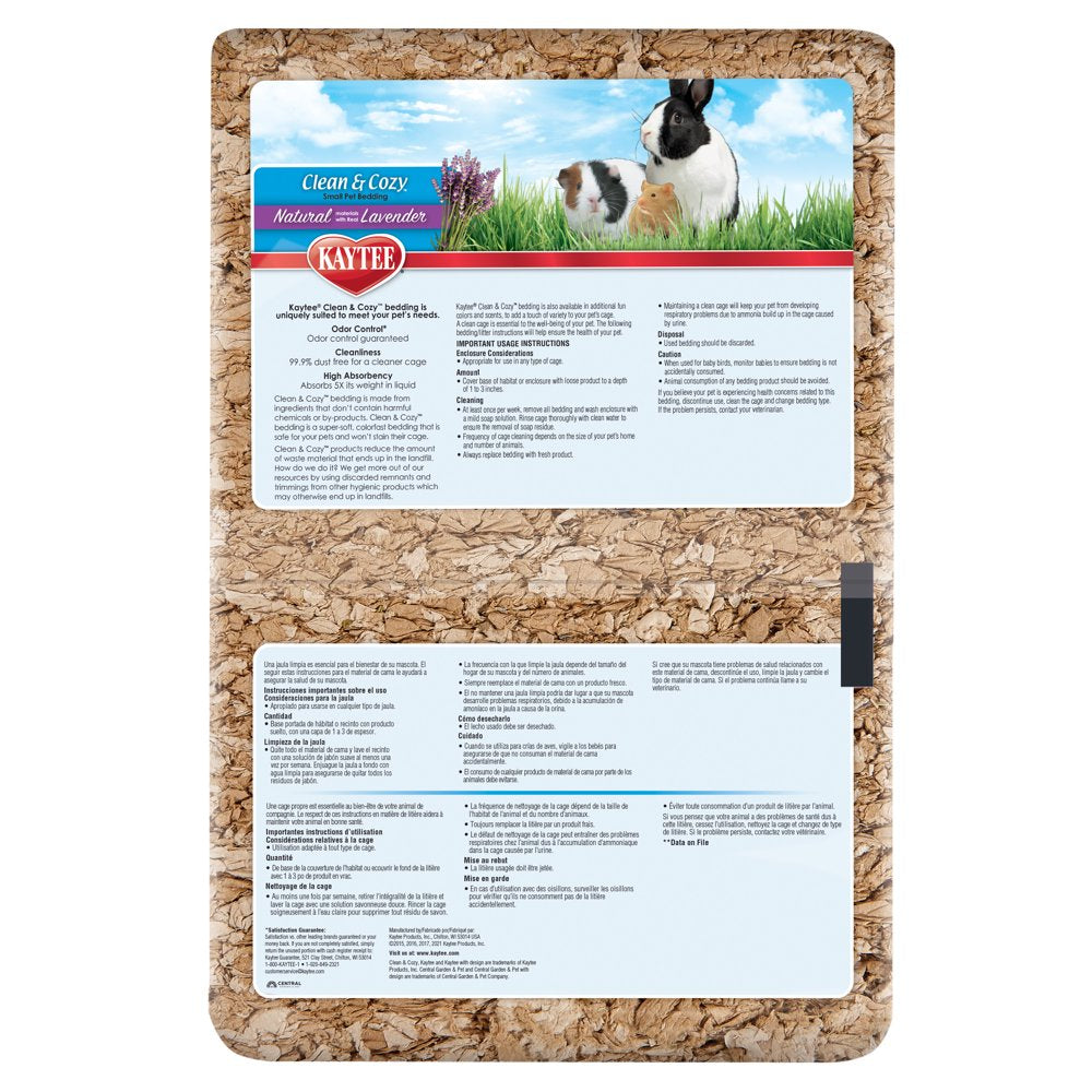 Kaytee Clean & Cozy Natural Bedding with Lavender 49.2 Liters Animals & Pet Supplies > Pet Supplies > Small Animal Supplies > Small Animal Bedding Central Garden and Pet   