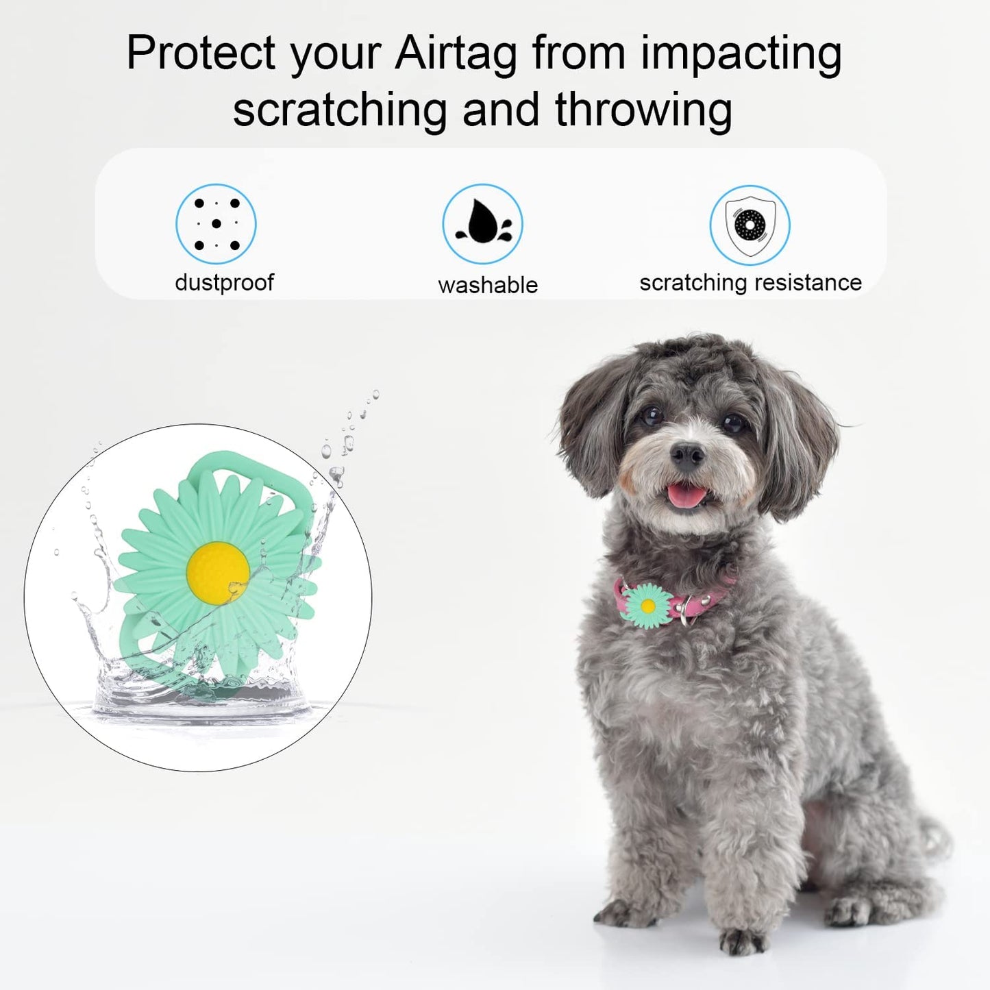 Airtag Cat Collar Holder for Apple Air Tag Cat Collar Holder within 0.6 Inch, Airtag Dog Collar Holder, Airtag Pet Collar Holder for Apple Airtag Collar Small Airtag Protector