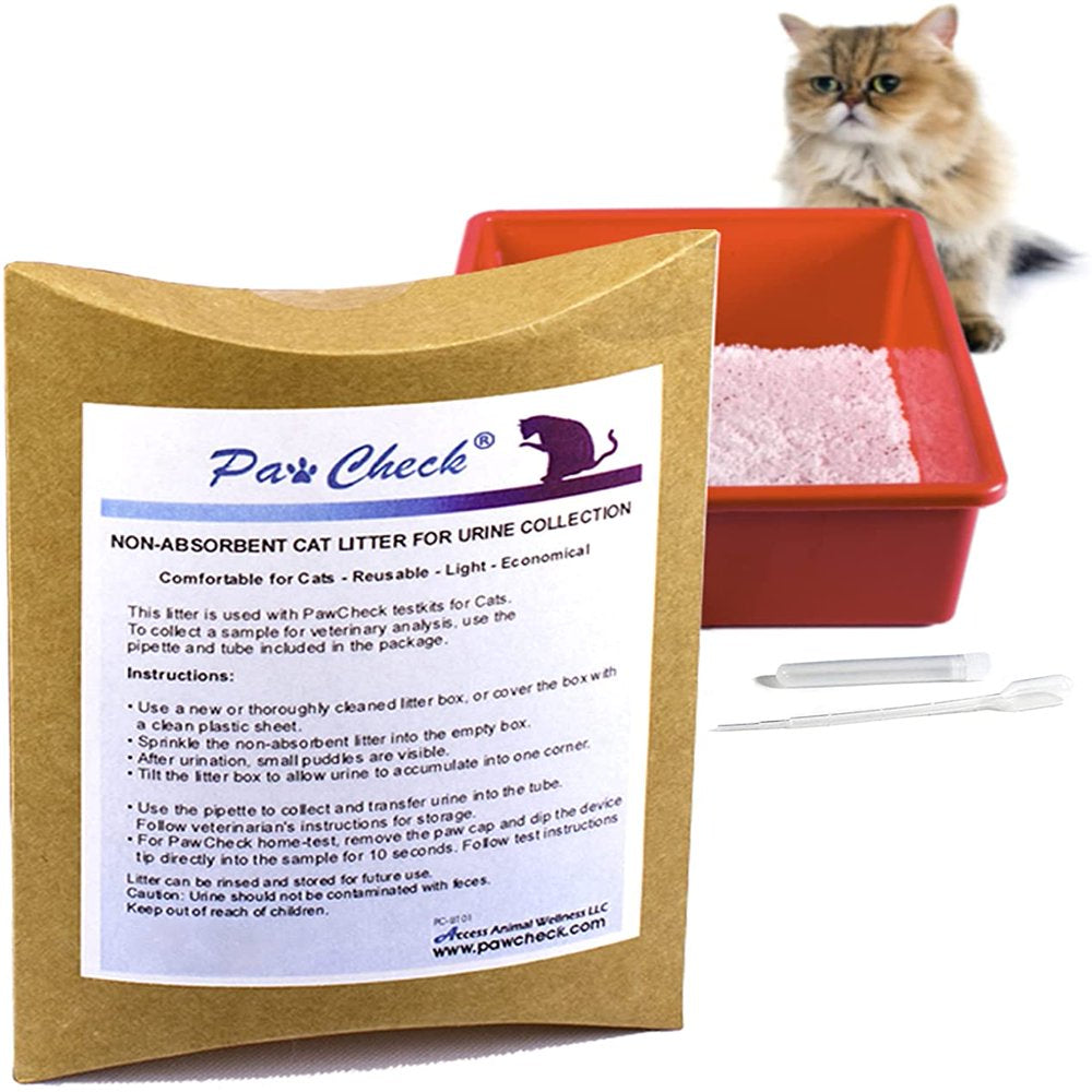 Pawcheck Cat Litter for Urine Collection - Reusable and Non-Absorbent Cat Urine Collection Home Kit Intended to Monitor Cat Health Animals & Pet Supplies > Pet Supplies > Cat Supplies > Cat Litter Pawcheck   