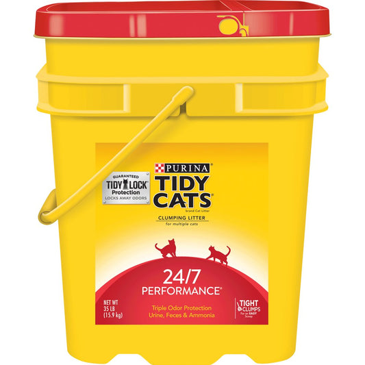 Purina Tidy Cats Clumping Cat Litter, 24/7 Performance Multi Cat Litter, 35 Lb. Pail Animals & Pet Supplies > Pet Supplies > Cat Supplies > Cat Litter Nestlé Purina PetCare Company 35 lbs  