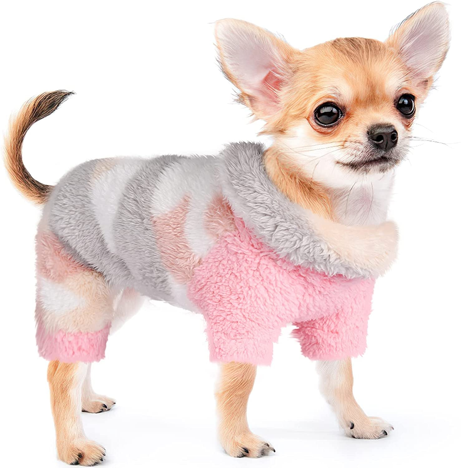 4 Pieces Small Dog Sweaters Chihuahua Fleece Clothes XXS~S Winter Warm –  KOL PET