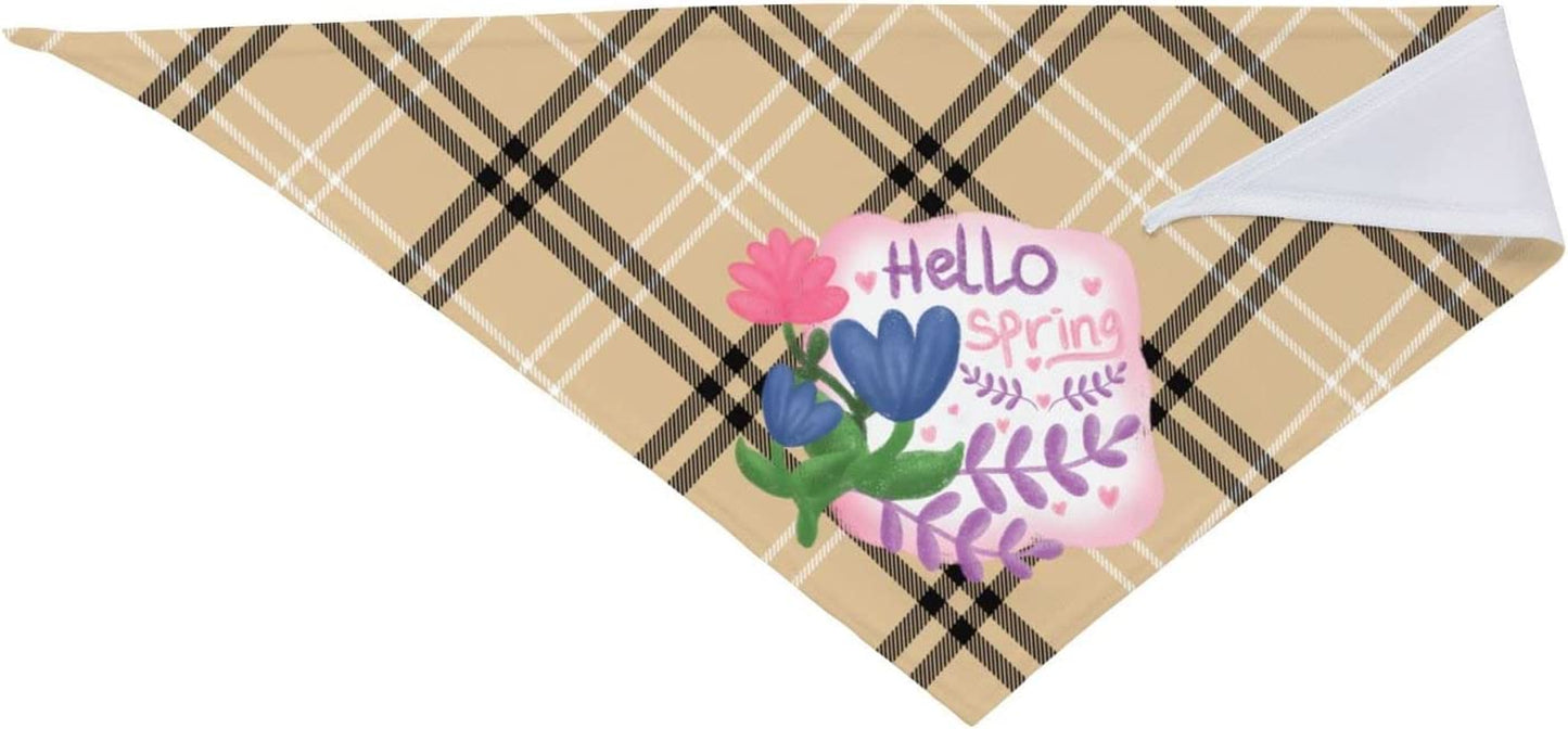 Floral Labels Hello Spring Blue Pet Dog and Cat Decorative Triangle Scarf,Dog Bandana,Breathable and Stain Resistant. Animals & Pet Supplies > Pet Supplies > Dog Supplies > Dog Apparel ZALTAS   