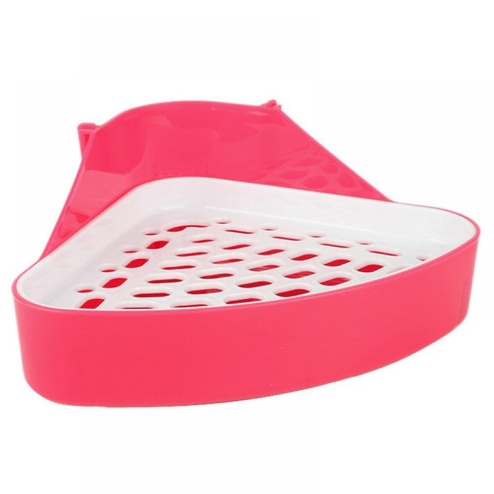 Triangle Potty Trainer Corner Litter Bedding Box Pet Pan for Baby Rabbit, Chinchillas, Small Guinea Pigs, Ferret, Galesaur Animals & Pet Supplies > Pet Supplies > Small Animal Supplies > Small Animal Bedding HXX-UT26-0544 Red  