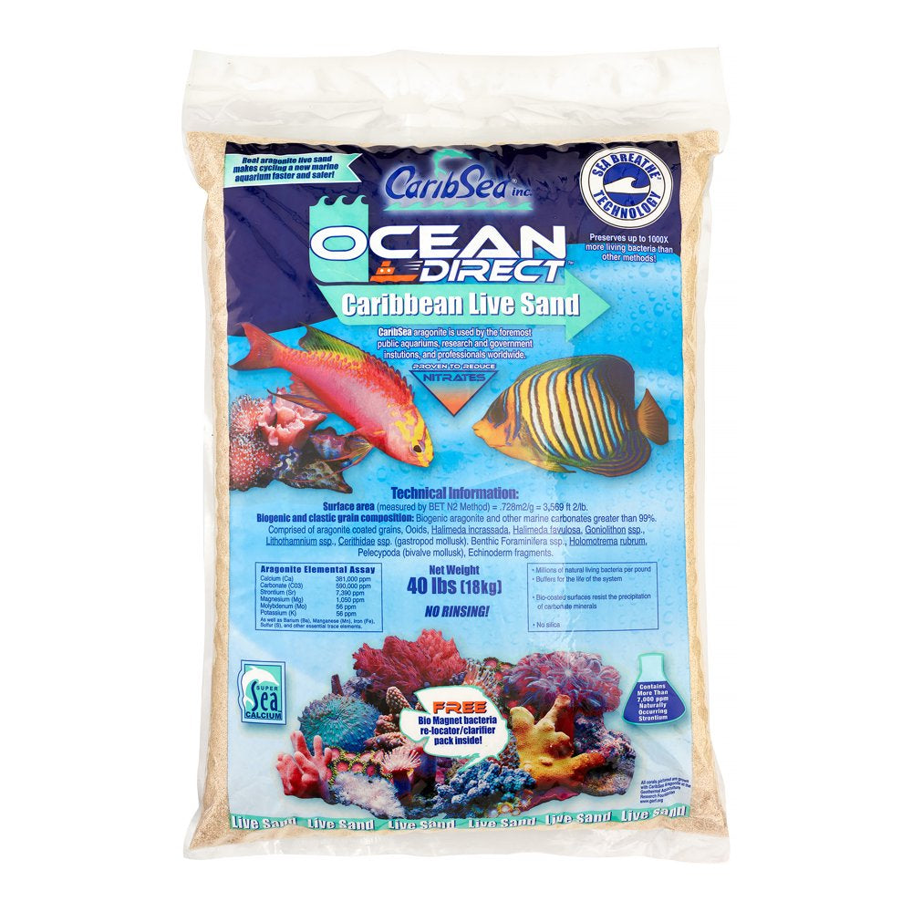 Carib Sea Ocean Direct Natural Carribbean Aquarium Live Sand, 40 Lb Animals & Pet Supplies > Pet Supplies > Fish Supplies > Aquarium Gravel & Substrates CARIBSEA INC   