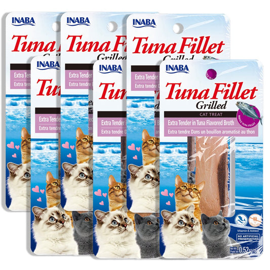 INABA Premium Hand-Cut Grilled Tuna Fillet Cat Treats W Vitamin E, 0.52 Oz, 6-Pack, Xtr Tender Tuna Animals & Pet Supplies > Pet Supplies > Cat Supplies > Cat Treats Inaba Foods (USA) Inc.   