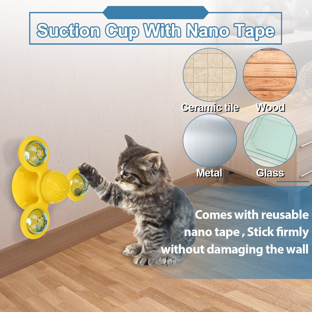 Focuspet Cat Toy with Catnip Ball and Small Bell, Turntable Rotating Interactive Cat Spinning Toys with Suction Cup Animals & Pet Supplies > Pet Supplies > Cat Supplies > Cat Toys Focuspet   