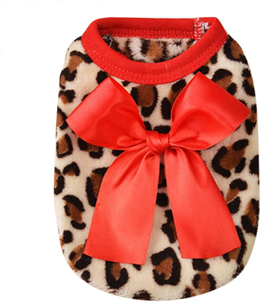 Dogs XL Coral Autumn Pet Apparel Stretchy Summer Shirts Doggy Tee Outfits Costume Vest Fleece Clothing Leopard and Winter Cat Pet Clothes Dog Animals & Pet Supplies > Pet Supplies > Dog Supplies > Dog Apparel HonpraD Red Large 