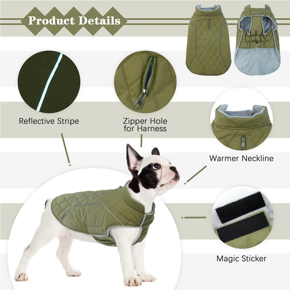 ROZKITCH Dog Winter Coat Cozy Waterproof Windproof Reversible Dog Vest Winter Coat Warm Dog Apparel Furry Collar for Cold Weather Dog Jacket Small Medium Large Dogs Animals & Pet Supplies > Pet Supplies > Dog Supplies > Dog Apparel ROZKITCH   