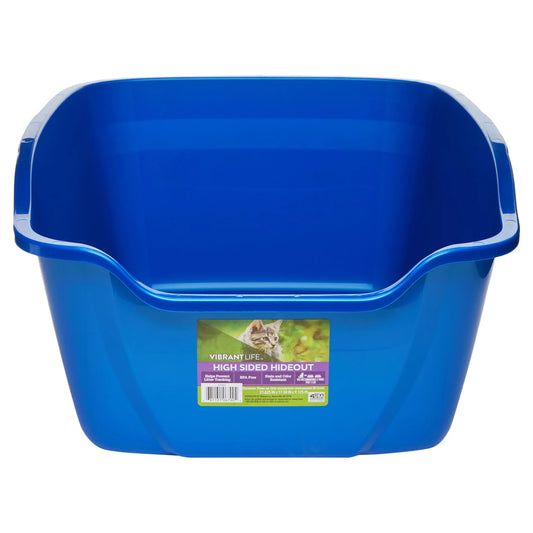 Vibrant Life High Sided Hideout Cat Litter Box, Blue Animals & Pet Supplies > Pet Supplies > Cat Supplies > Cat Furniture Vibrant Life   