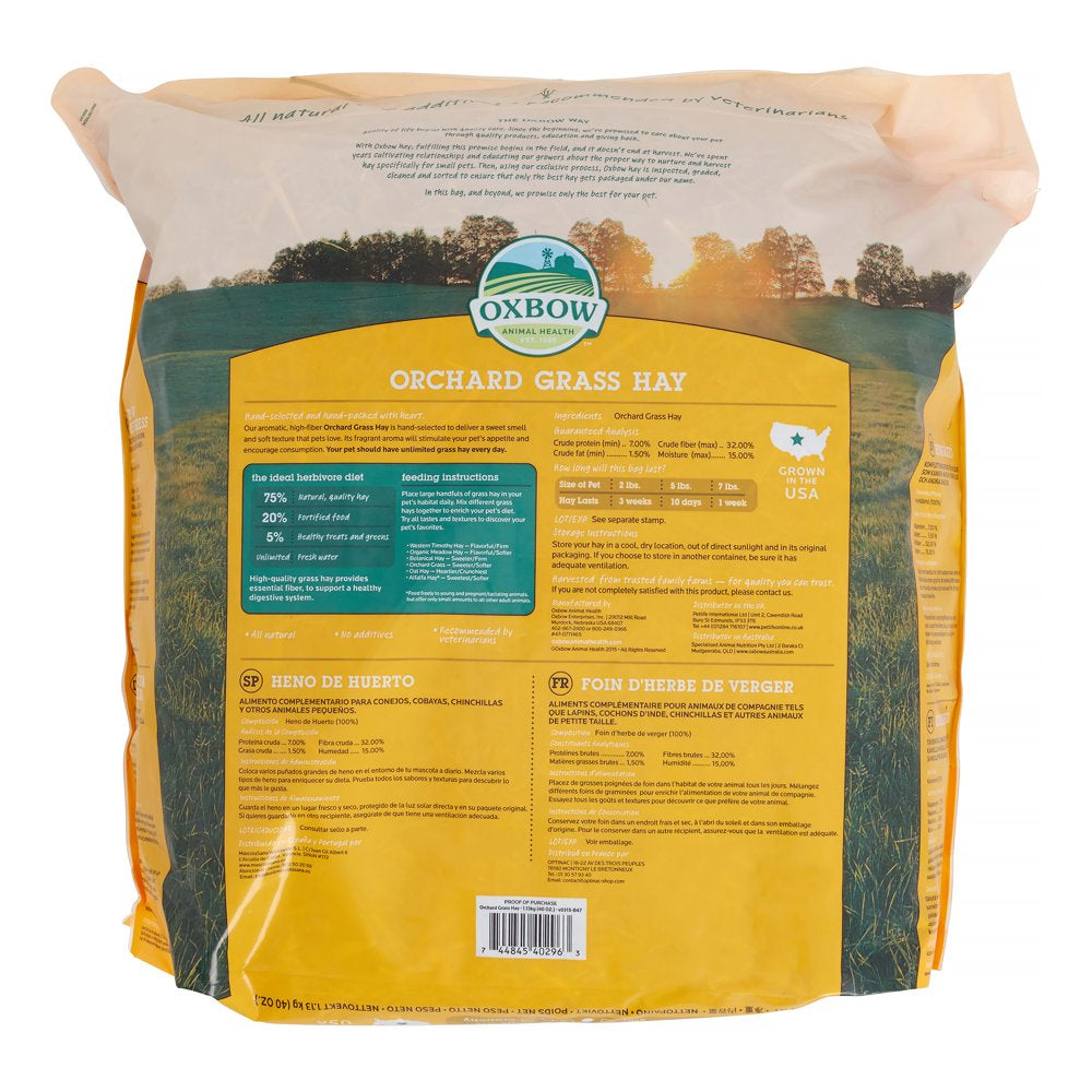Oxbow Pet Products Orchard Grass Dry Small Animal Food, 40 Oz. Animals & Pet Supplies > Pet Supplies > Small Animal Supplies > Small Animal Food Mars Petcare   